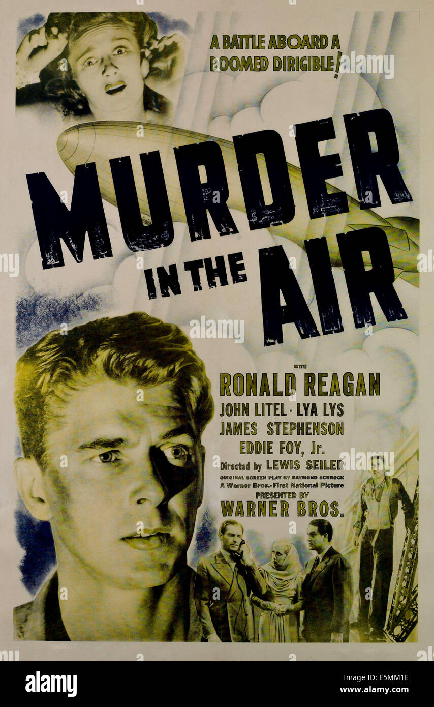 Asesinato en el aire, desde arriba, Lya Lys, Ronald Reagan, 1940 Foto de stock