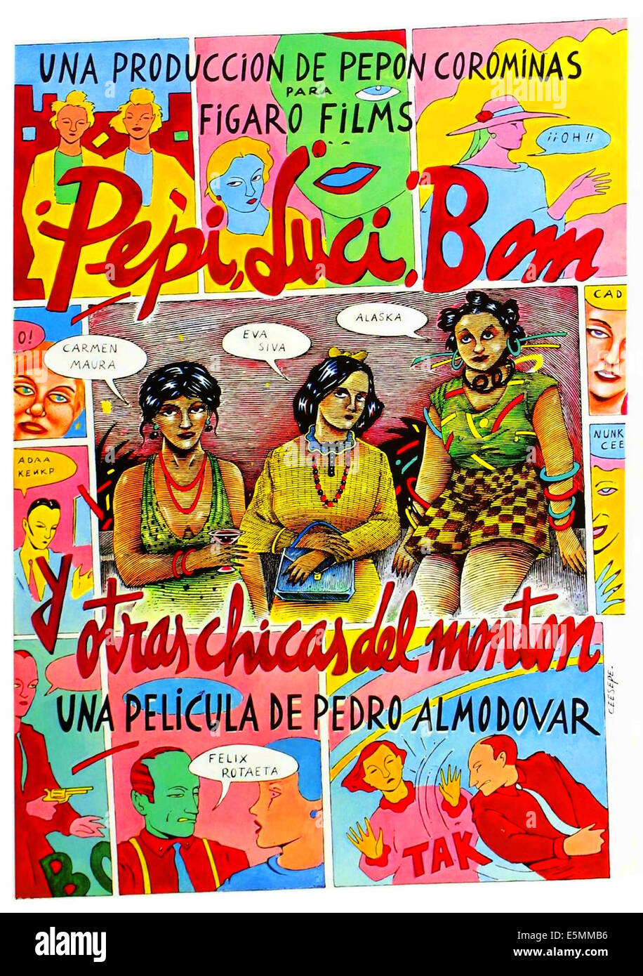 PEPI, Luci, Bom y otras chicas como MOM, (aka Pepi, Luci, BOM Y OTHER CHICAS DEL MONTON), póster Español de Arte, 1980. Foto de stock