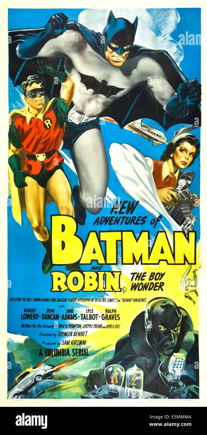 Las nuevas aventuras de Batman y Robin, el chico maravilla, (aka Batman y  Robin), nosotros póster, de izquierda a derecha: Johnny Duncan, Robert  Fotografía de stock - Alamy