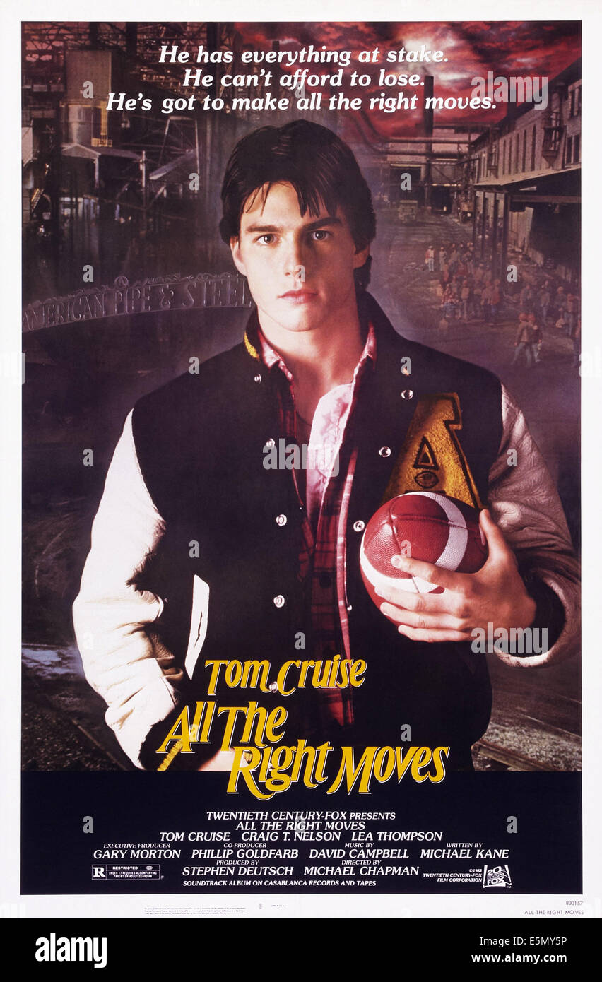 Los movimientos correctos, nosotros póster, Tom Cruise, 1983. TM y Copyright © 20th Century Fox Film Corp. Todos los derechos reservados/cortesía Foto de stock