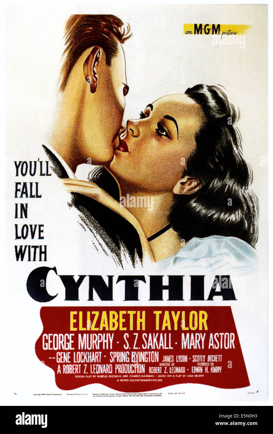 CYNTHIA, Elizabeth Taylor, 1947 Foto de stock