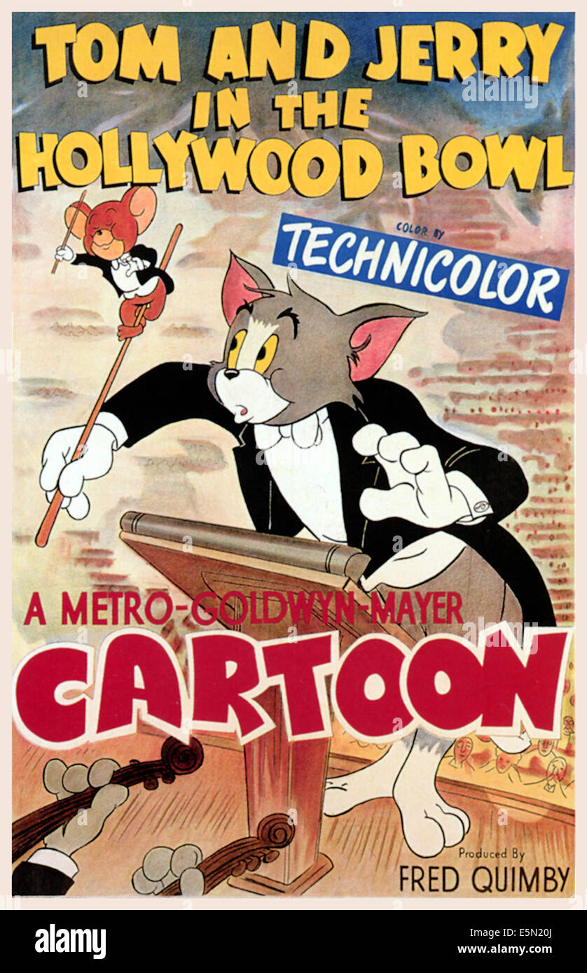 HOLLYWOOD BOWL, Tom y Jerry cartoon poster art, 1950 Fotografía de