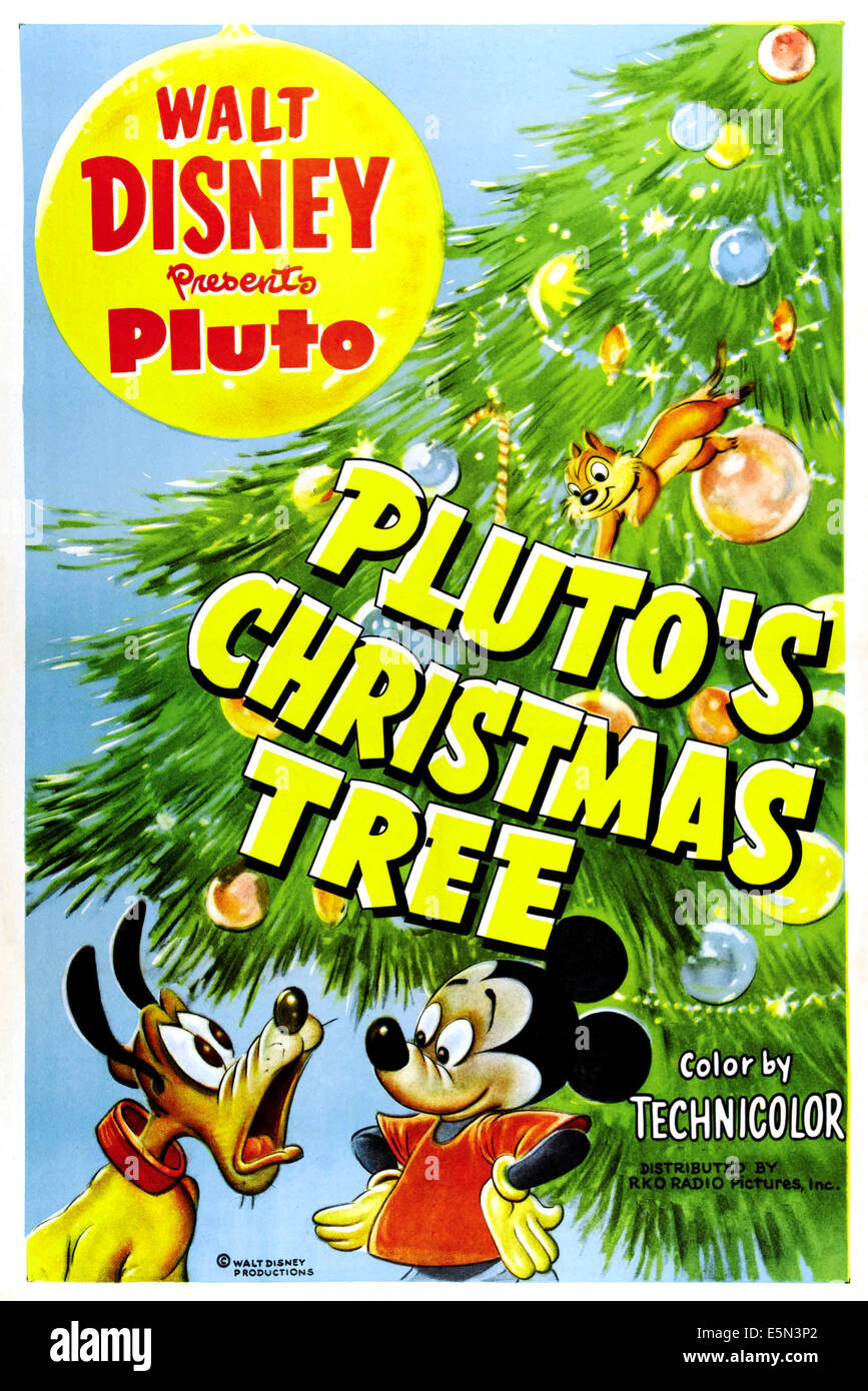 Árbol de Navidad de Plutón, desde abajo a la izquierda: Pluto, Mickey  Mouse, en la parte superior derecha: Chip, 1952 Fotografía de stock - Alamy