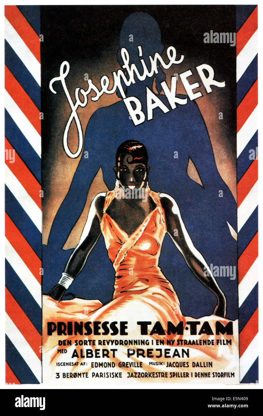 PRINCESSE TAM TAM, (aka PRINSESSE TAM TAM), Josephine Baker en cartel exterior arte, 1935 Foto de stock