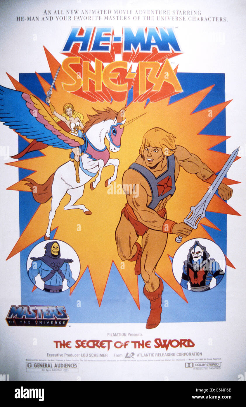 El secreto de la espada, nosotros póster, arriba a la izquierda: She-Ra, He- Man, 1985 © Atlantic liberando cortesia/Everett Collection Fotografía de  stock - Alamy