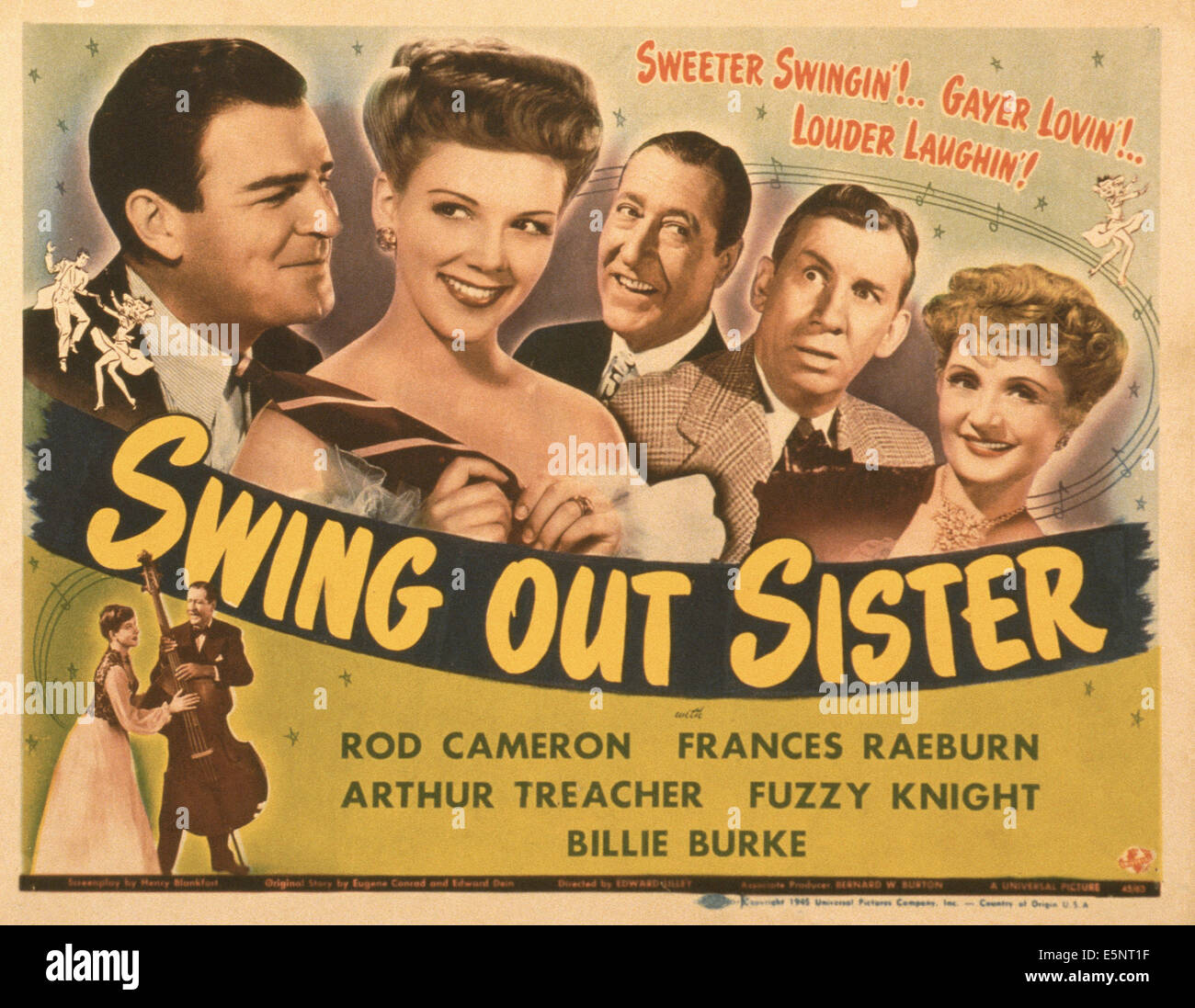 SWING OUT, hermana, nosotros póster, arriba a la izquierda: Rod Cameron, Frances Maeburn, Arthur Treacher, Fuzzy Knight, Billie Burke, 1945 Foto de stock