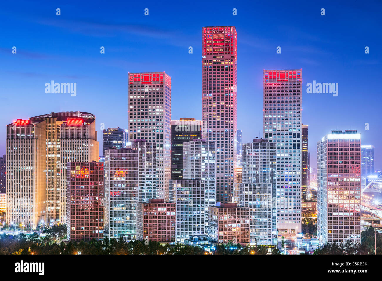 Beijing, China skyline en el distrito central de negocios. Foto de stock