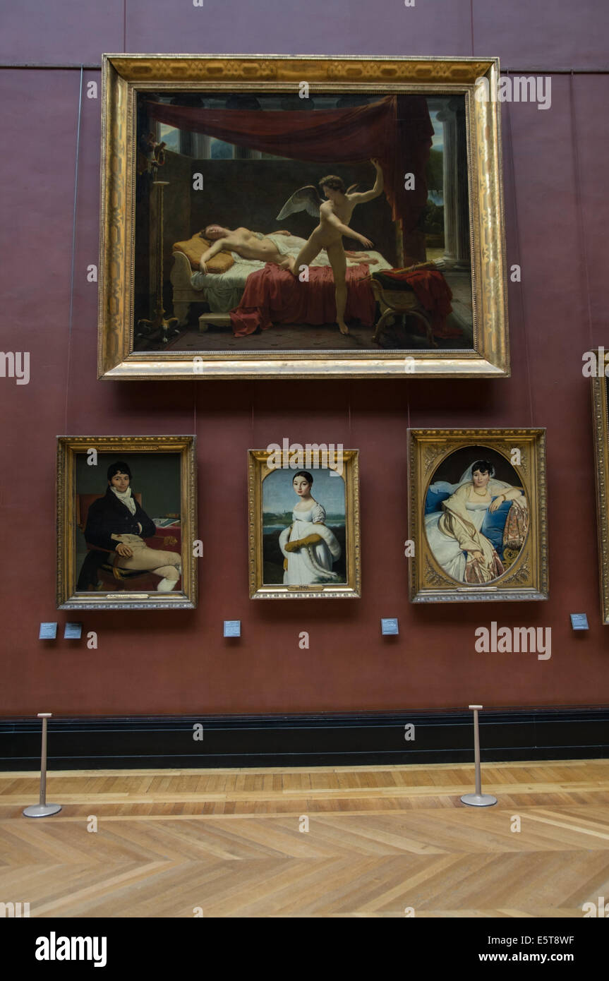 Priceless pinturas en el Museo del Louvre de París, Francia Foto de stock