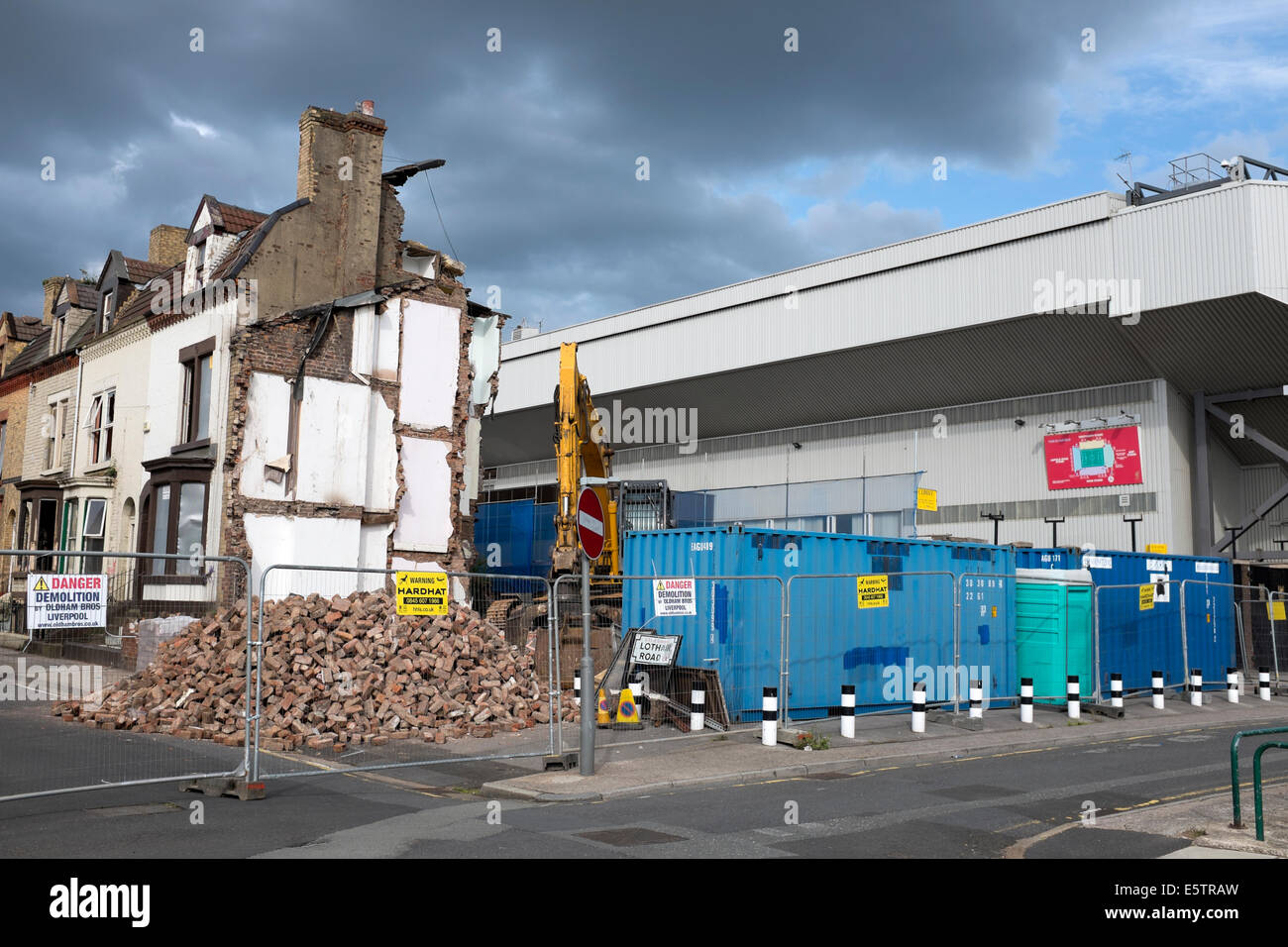 LFC Casa Antigua Demolición Estadio Anfield Liverpool Reino Unido Reino Unido Inglaterra Gran Bretaña Foto de stock