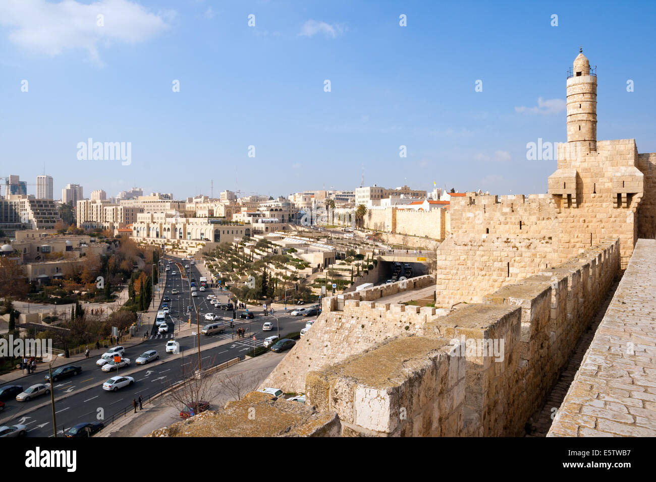 Vista desde la muralla de Jerusalén Foto de stock