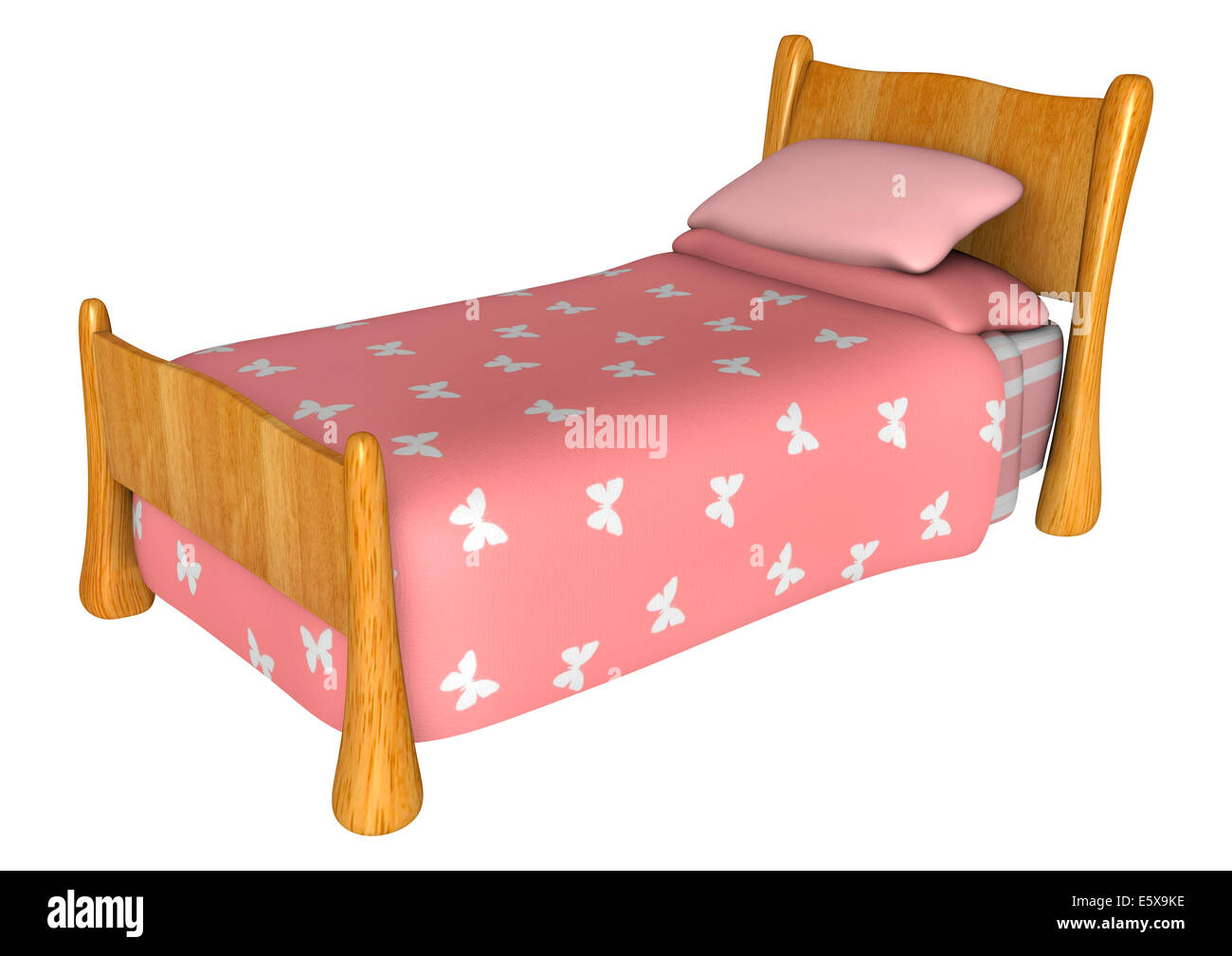 Digital 3D Render de un rosa cama para niños aislados sobre fondo blanco  Fotografía de stock - Alamy
