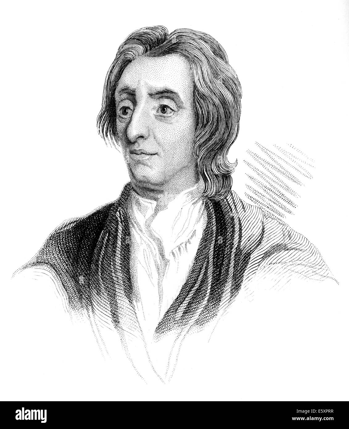 Retrato de John Locke, 1632 - 1704, un filósofo inglés y líder de pensamiento de la ilustración, Foto de stock