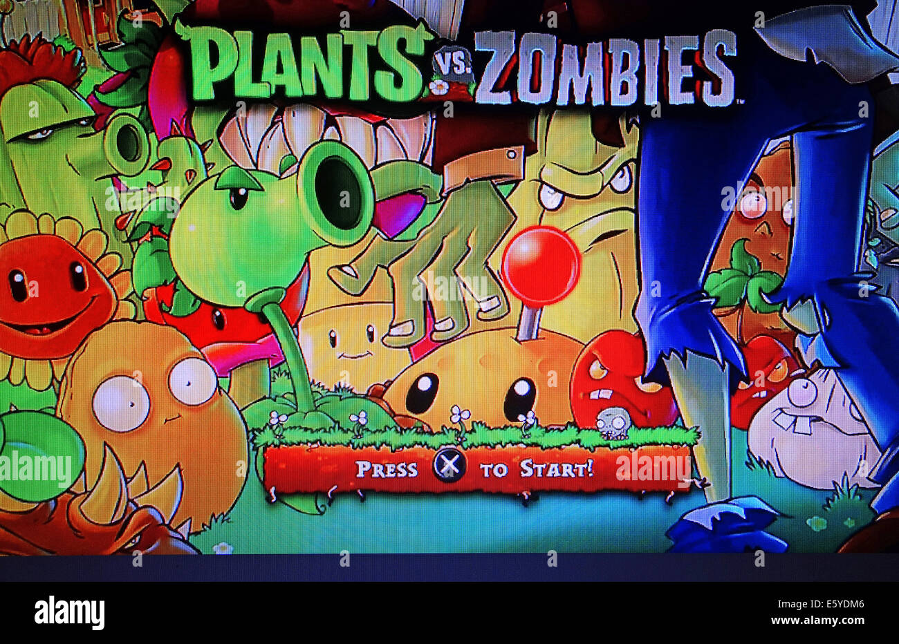Captura de pantalla de Plantas vs Zombies juego de ordenador Foto de stock