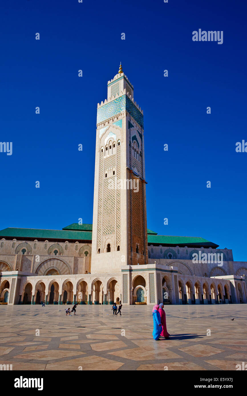 Marruecos, Casablanca y mezquita de Hassan II Foto de stock