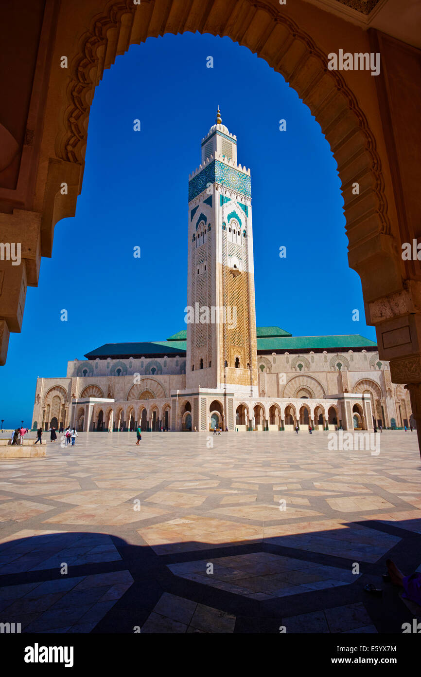 Marruecos, Casablanca y mezquita de Hassan II Foto de stock