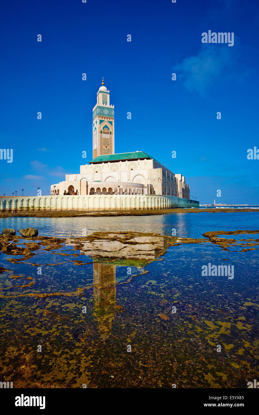 Marruecos, Casablanca y mezquita de Hassan II Foto de stock