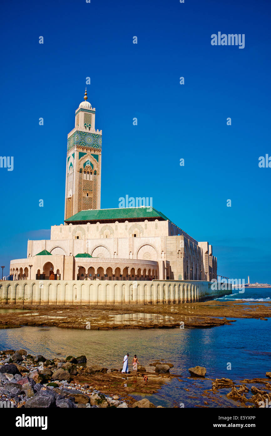 Marruecos, Casablanca y mezquita de Hassan II Foto de stock