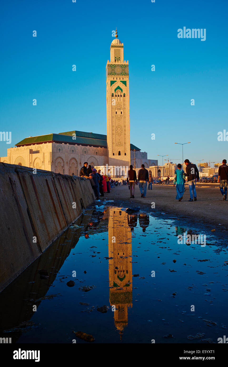 Marruecos, Casablanca y mezquita de Hassan II Foto de stock