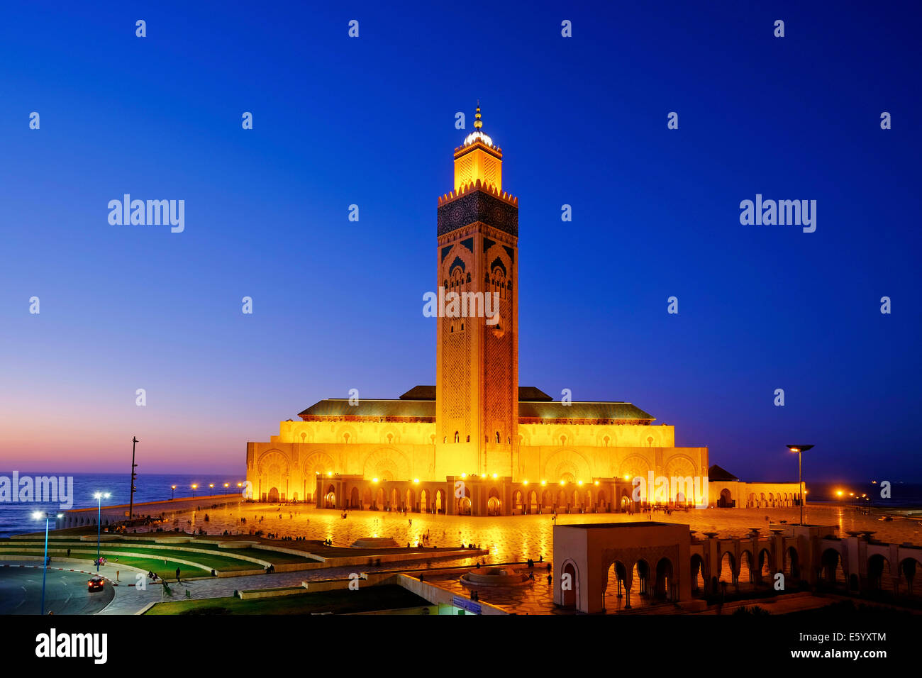 Marruecos, Casablanca y mezquita de Hassan II Foto de stock