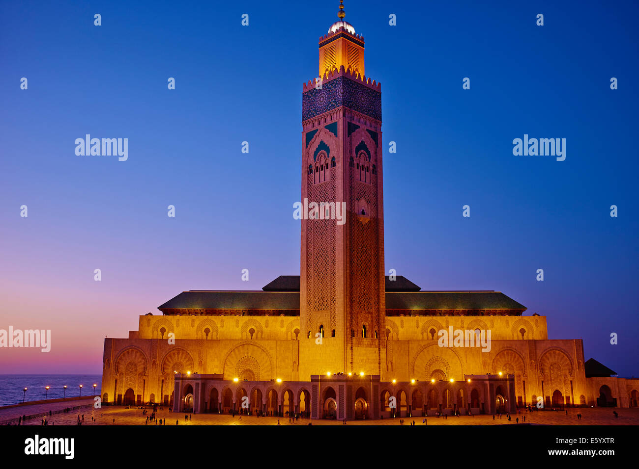 Marruecos, Casablanca y mezquita de Hassan II Foto de stock