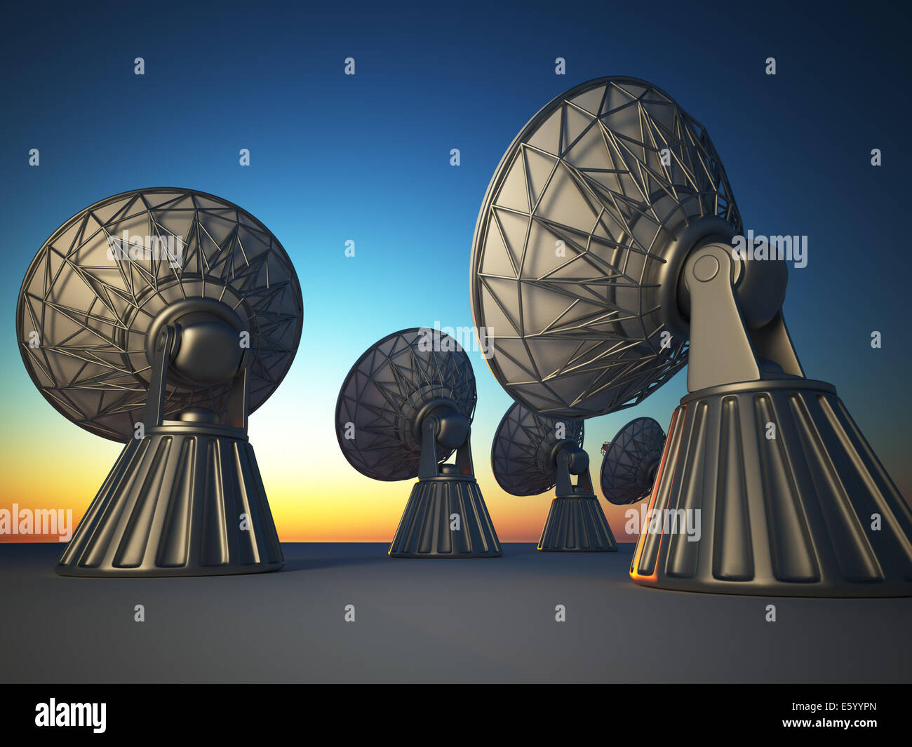 3D Render ilustración de plato parabólico ( radio telescopio Fotografía de  stock - Alamy