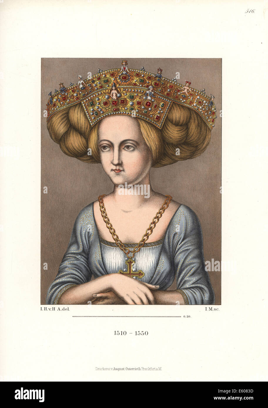 Corona nupcial (Brautkrone) de una mujer noble de Nuremberg. Foto de stock