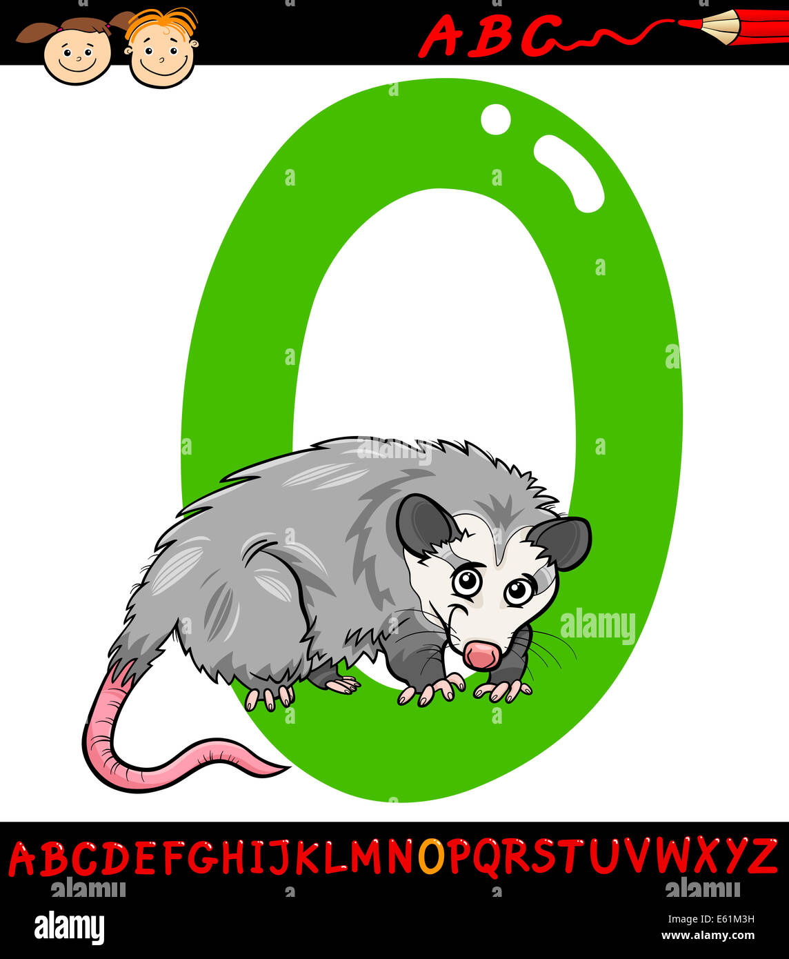 Ilustracion De Dibujos Animados O Mayusculas Del Alfabeto Con