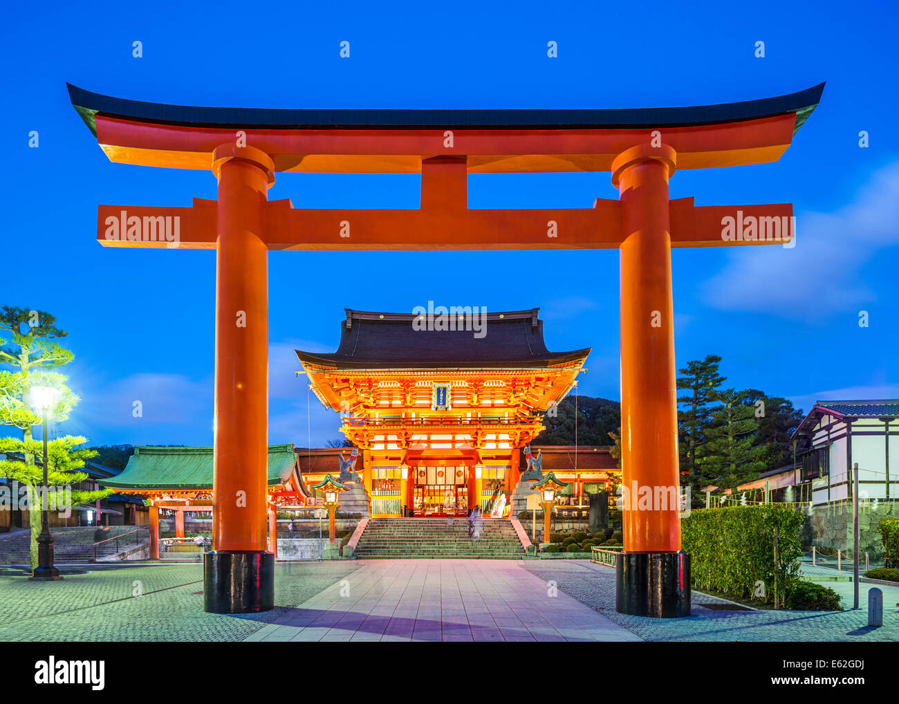 Fushimi Inari Taisha Shrine en Kyoto, Japón. Foto de stock