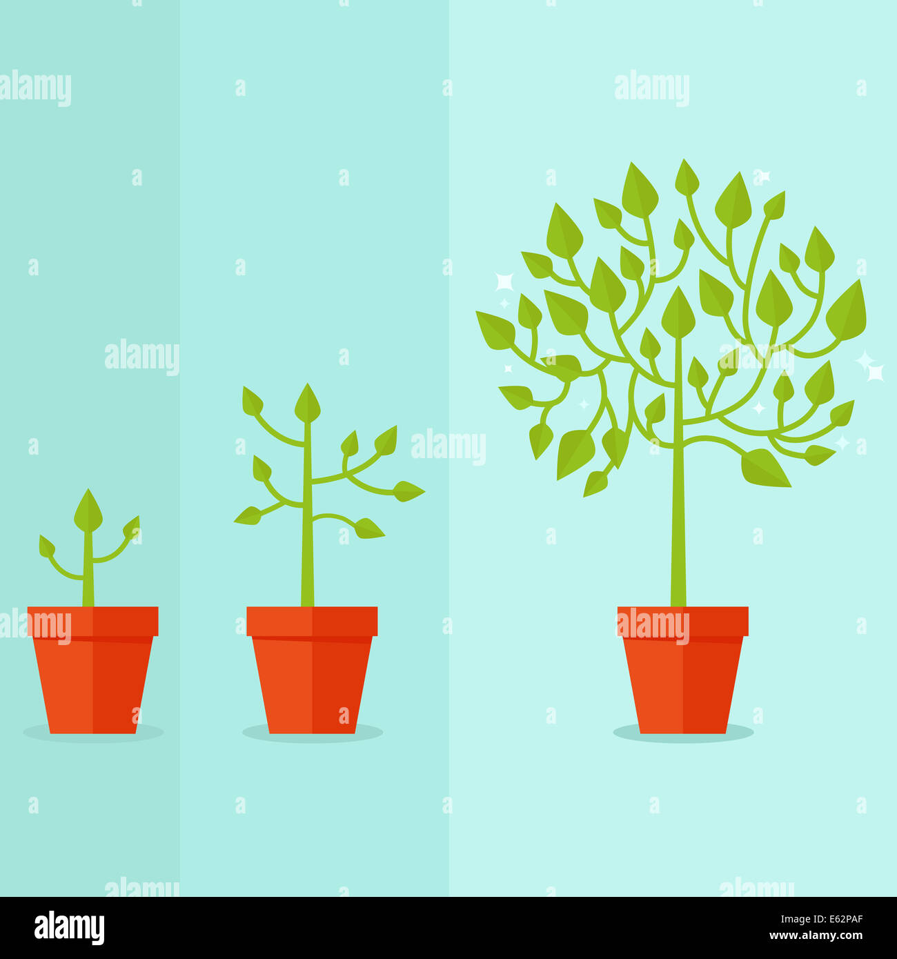 Concepto de crecimiento - infográfico en estilo plano Foto de stock