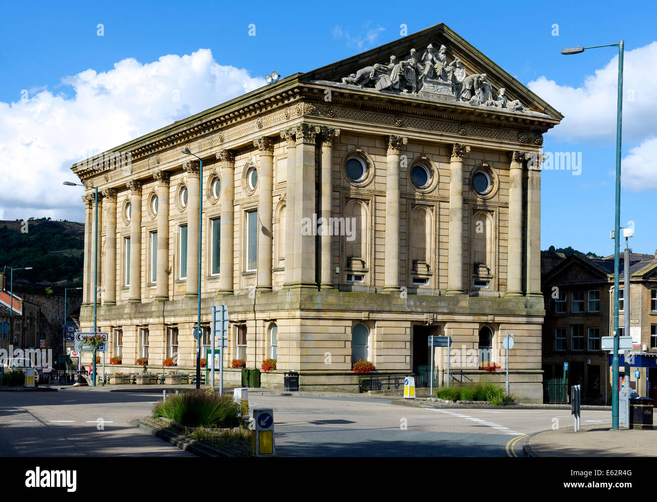 El Ayuntamiento, Todmorden, West Yorkshire, Inglaterra Foto de stock