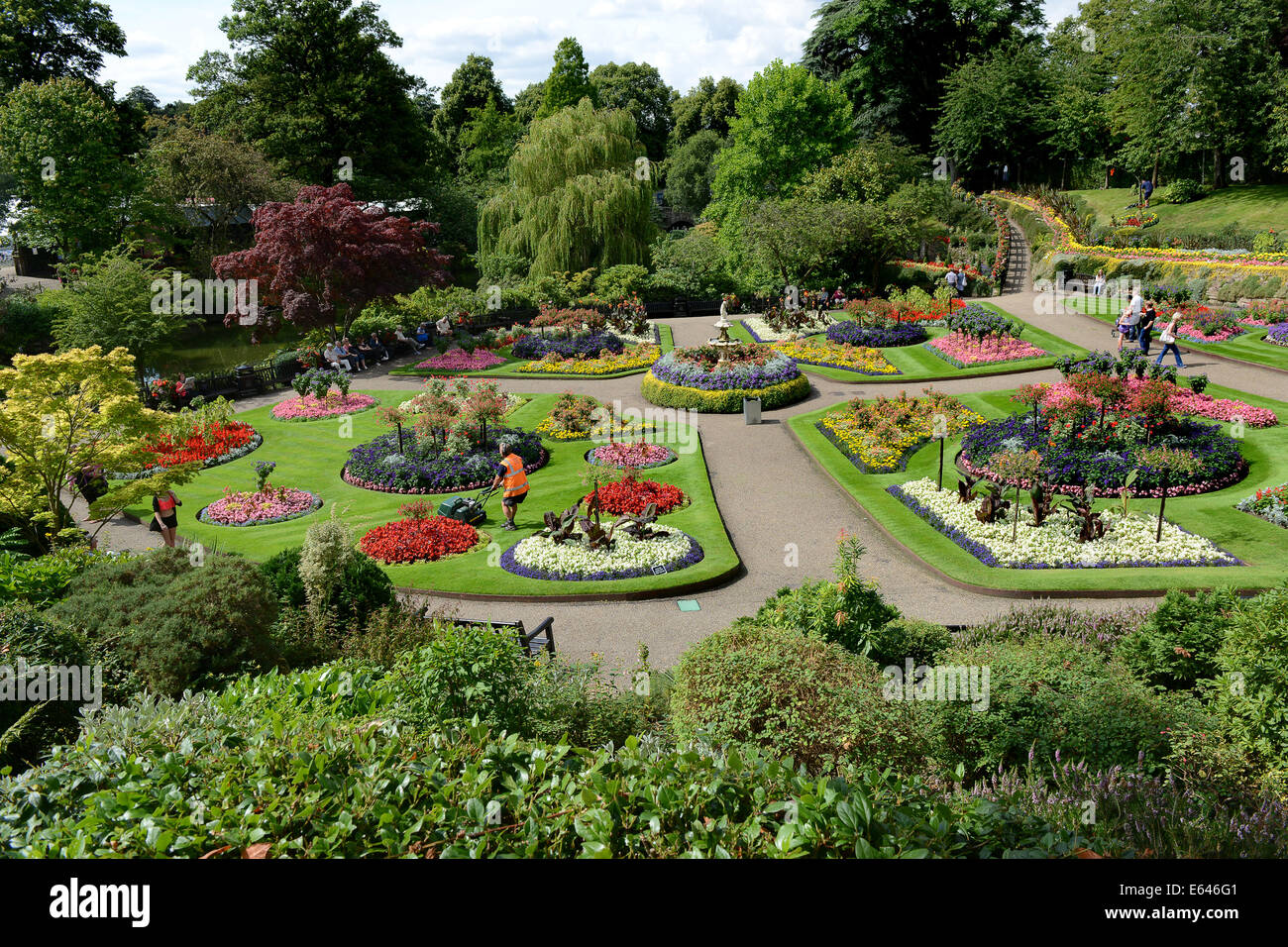 El Dingle jardines en la Cantera un parque público en Shrewsbury, Reino Unido Foto de stock