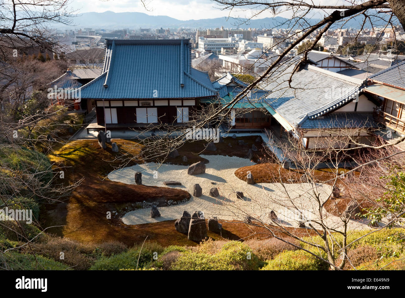 Japenese jardín, templo, Kyoto, Japón Foto de stock