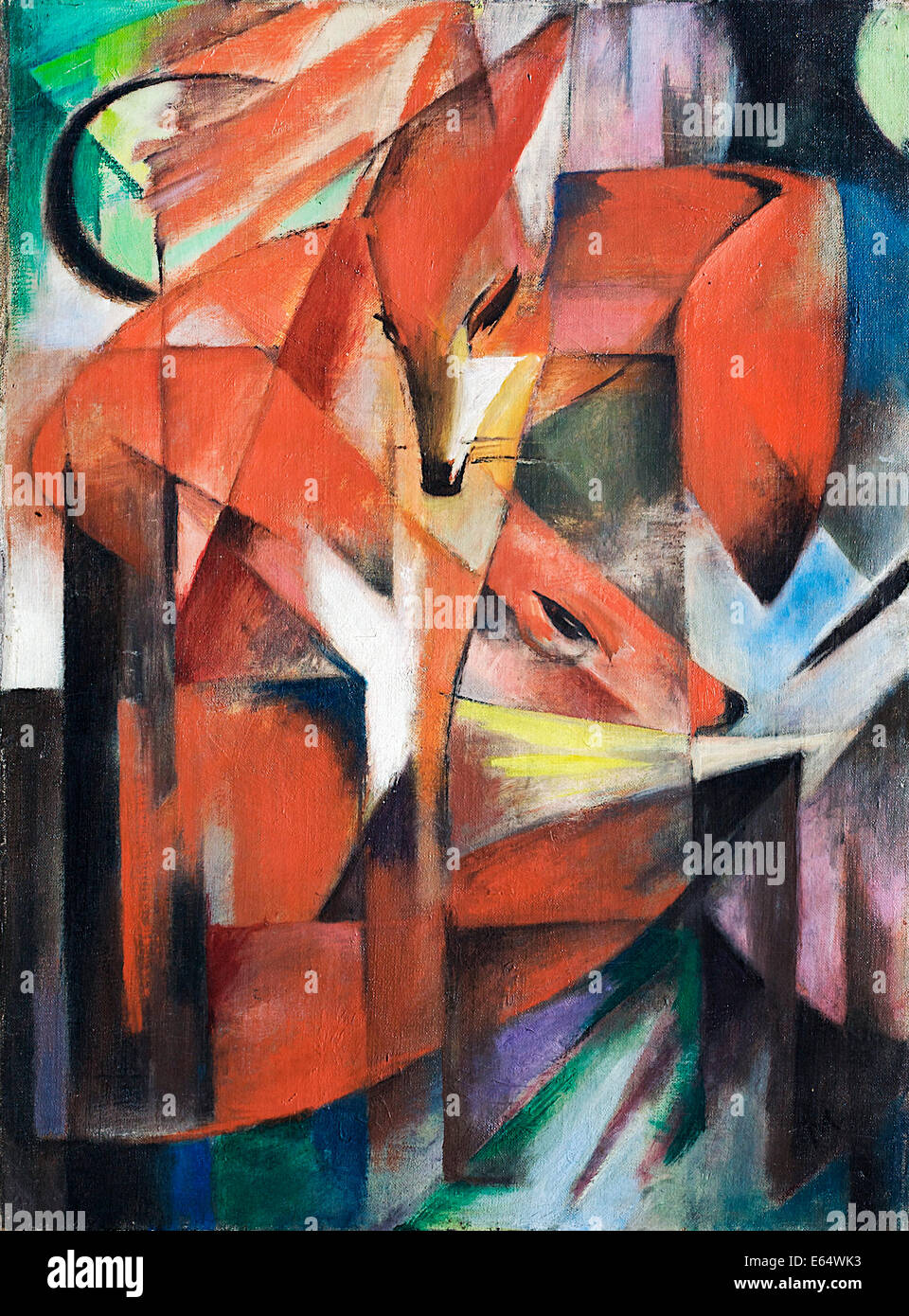 Franz Marc, Los Zorros 1913 Óleo sobre lienzo. Museo Kunstpalast, Dusseldorf, Alemania. Foto de stock