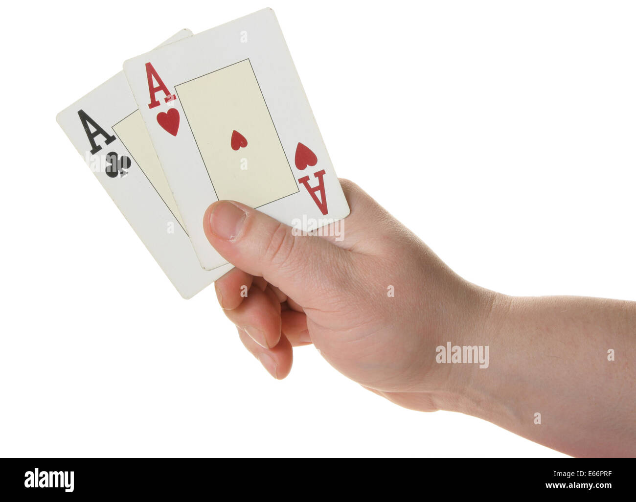 Dos ases - mayor mano inicial en Texas hold'em poker Foto de stock