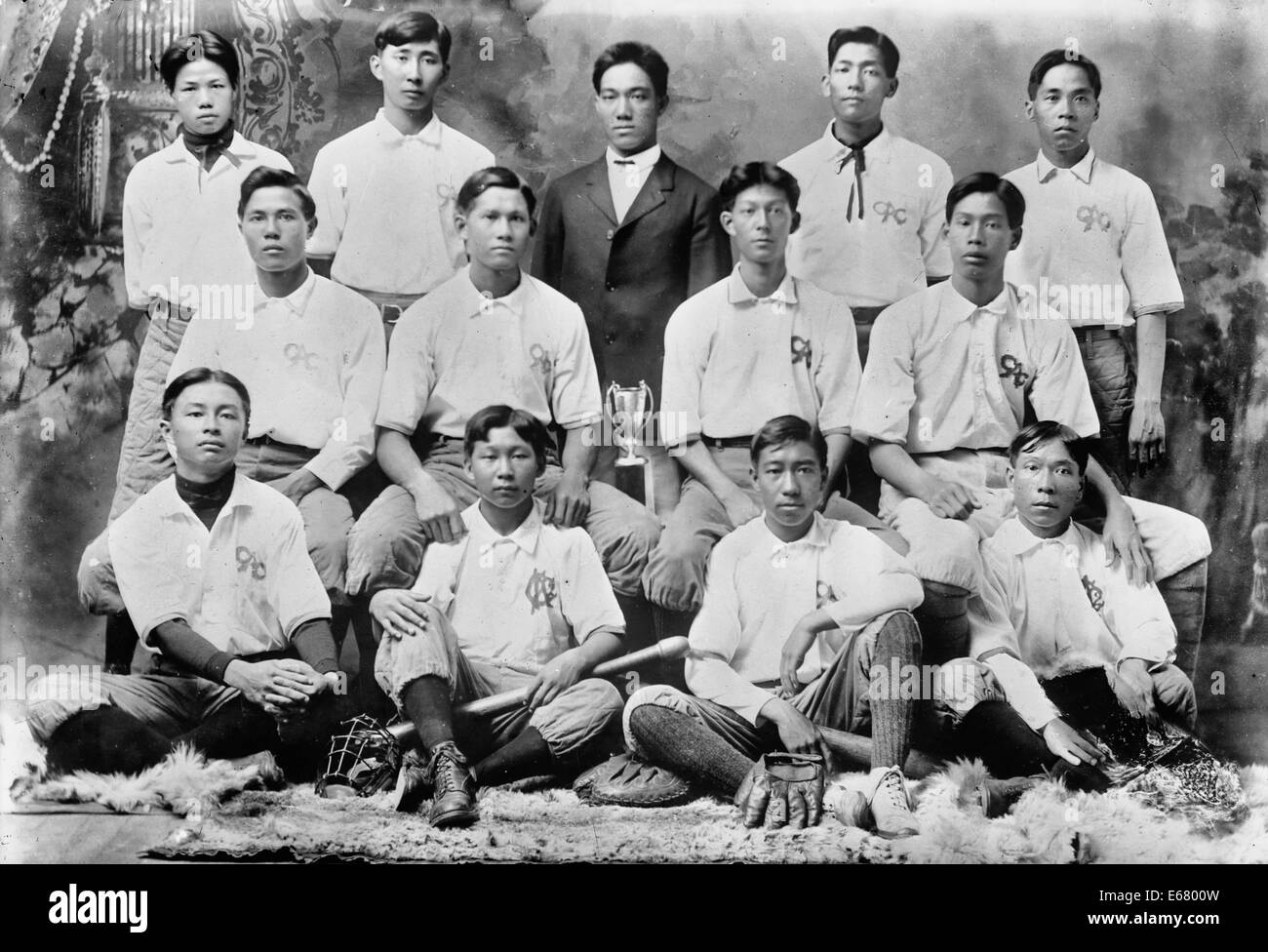 El equipo de béisbol chino, Honolulu, Hawai, circa 1910 Fotografía de