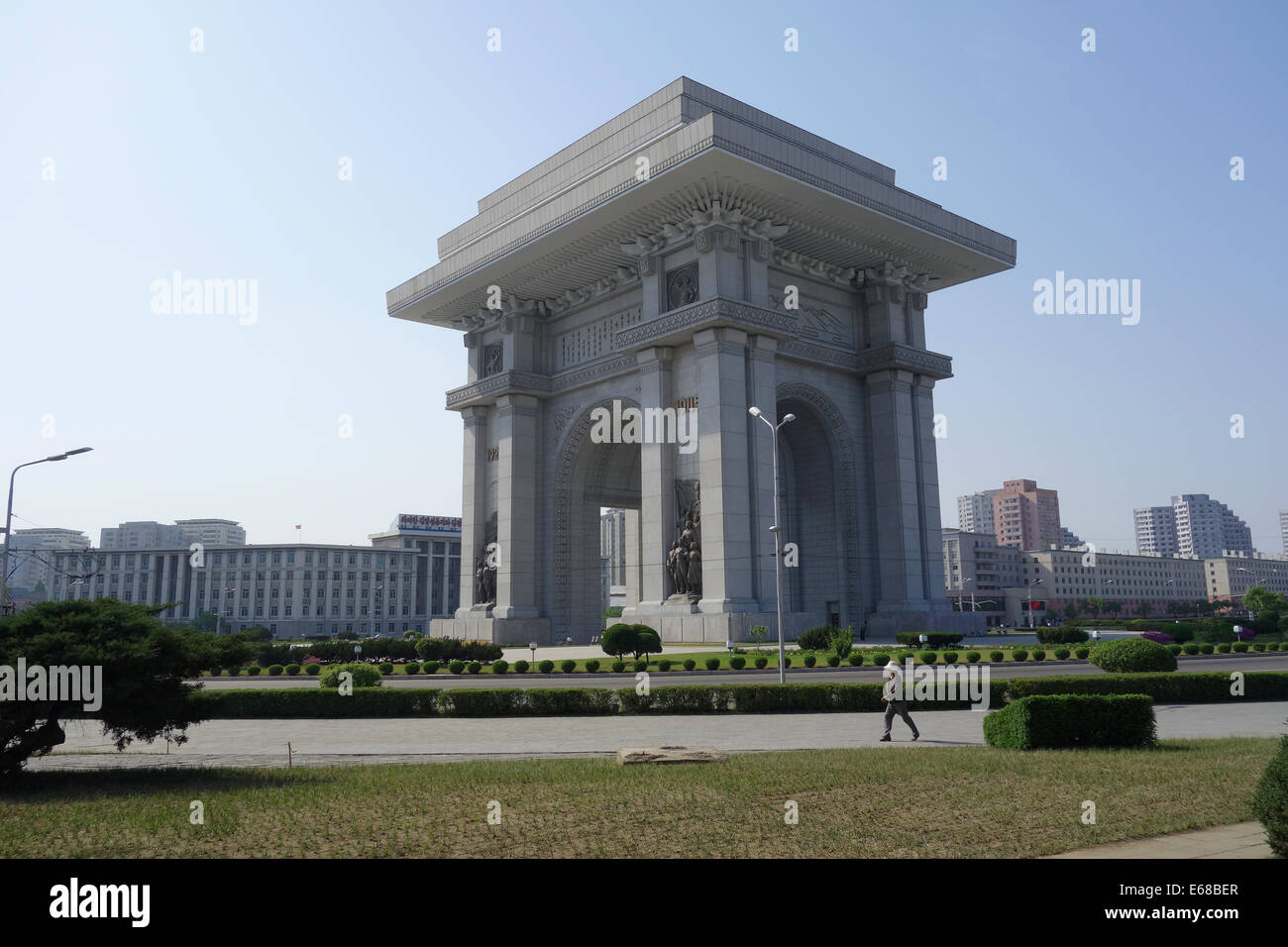 Arco del Triunfo, el Arco de Triunfo, en Pyongyang, Corea del Norte Foto de stock