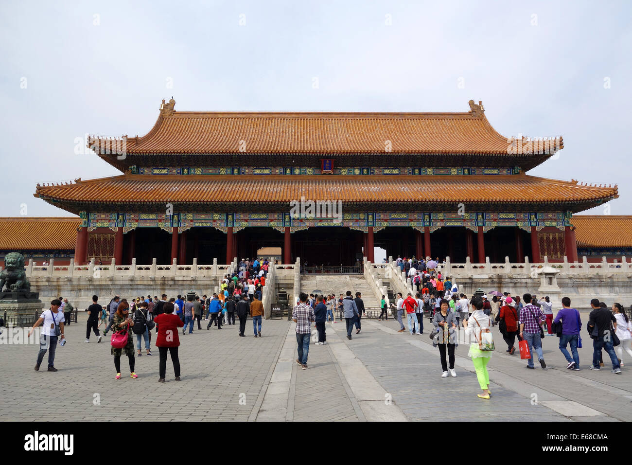La Ciudad Prohibida, el patio en el Hall de la Suprema Armonía, el atrio exterior, la Ciudad Prohibida, Beijing, República Popular de China, Asia Foto de stock