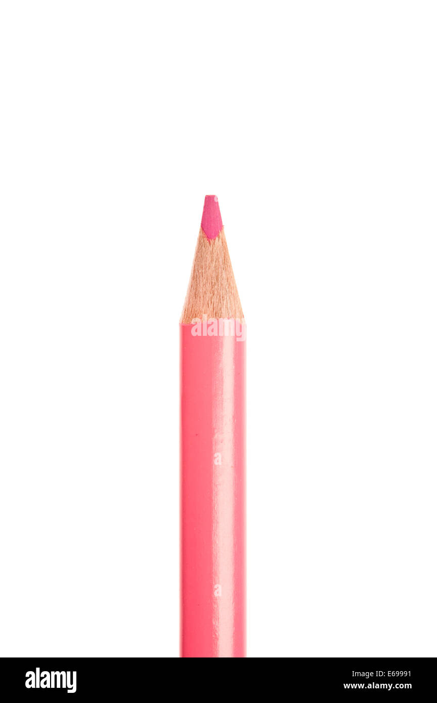 Lápiz de color rosa aislado Fotografía de stock - Alamy
