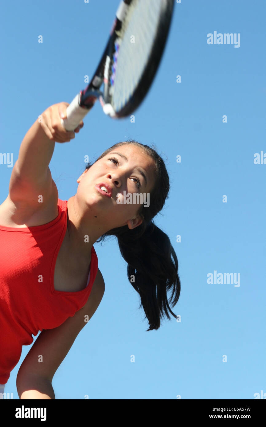 Tenis,servir,Jugador de tenis Foto de stock