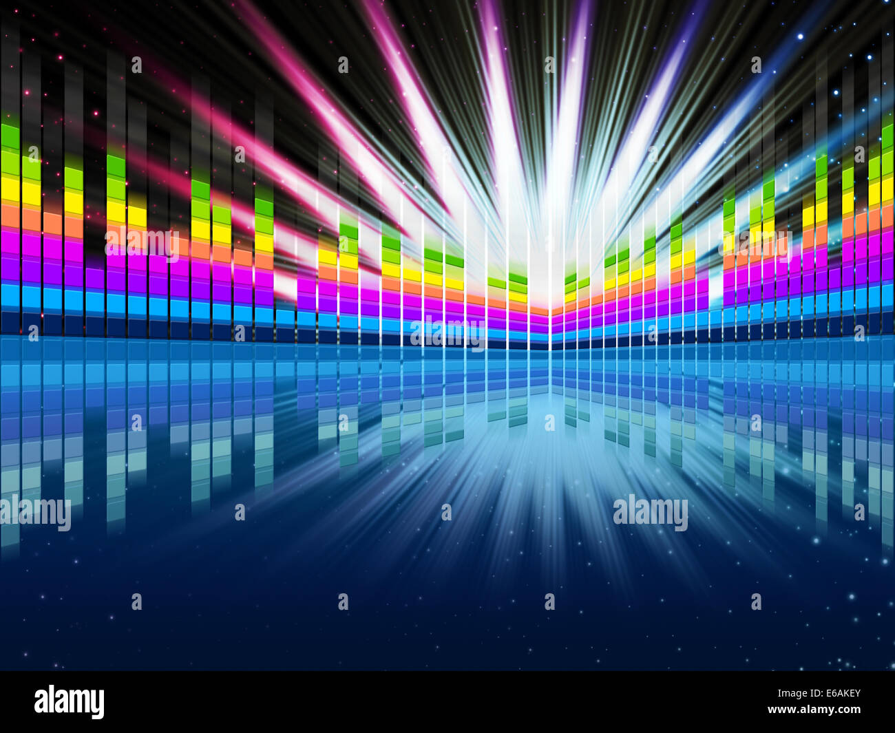 Las ondas de sonido de fondo música de coloridos mostrando las frecuencias  y rayos luminosos Fotografía de stock - Alamy