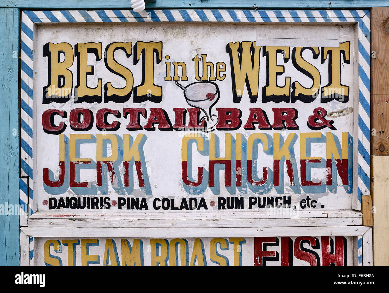Mejor en el oeste pollo Jerk restaurante, Negril, Jamaica Foto de stock