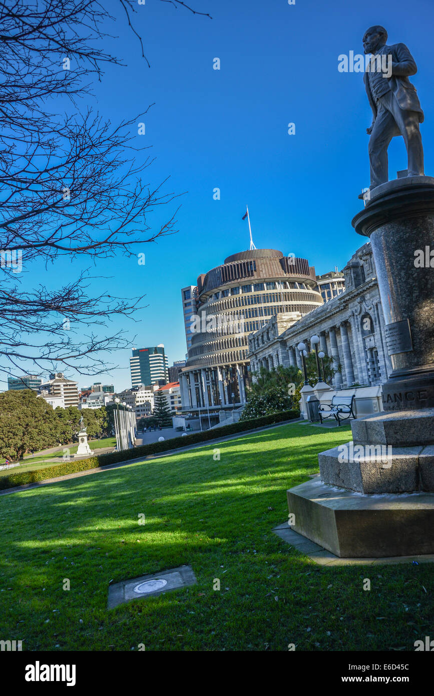 Wellington gobierno parlamento alberga tres oficinas a lo largo de la historia de Nueva Zelanda en Wellington. Foto de stock