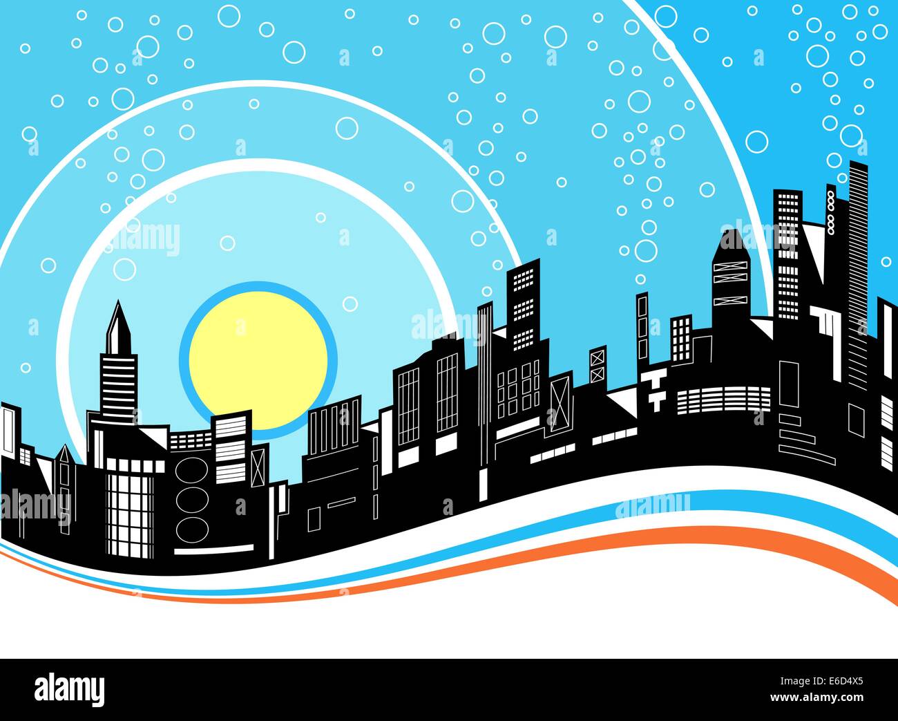 Ilustración vectorial editable de un horizonte de la ciudad Ilustración del Vector