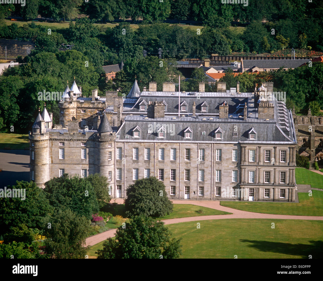 El Palacio de Holyrood House en Edimburgo Scotland Reino Unido Foto de stock