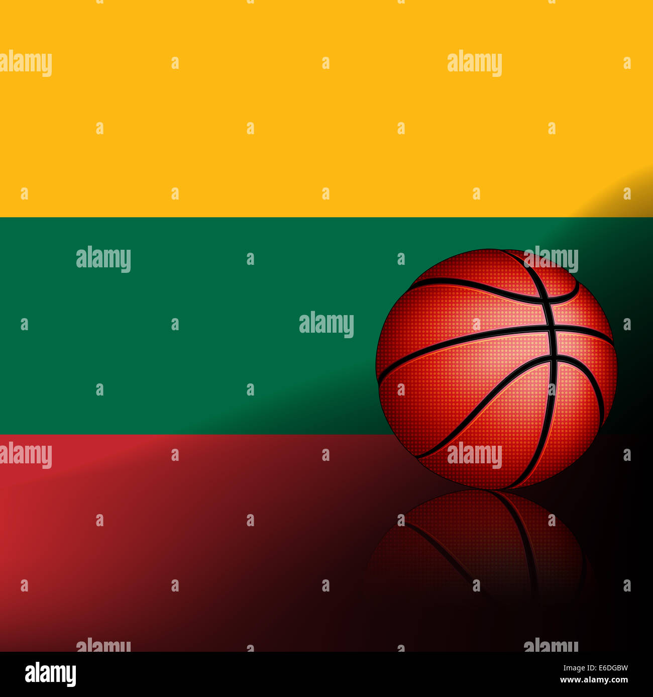 Los lituanos basket ball, vector Foto de stock