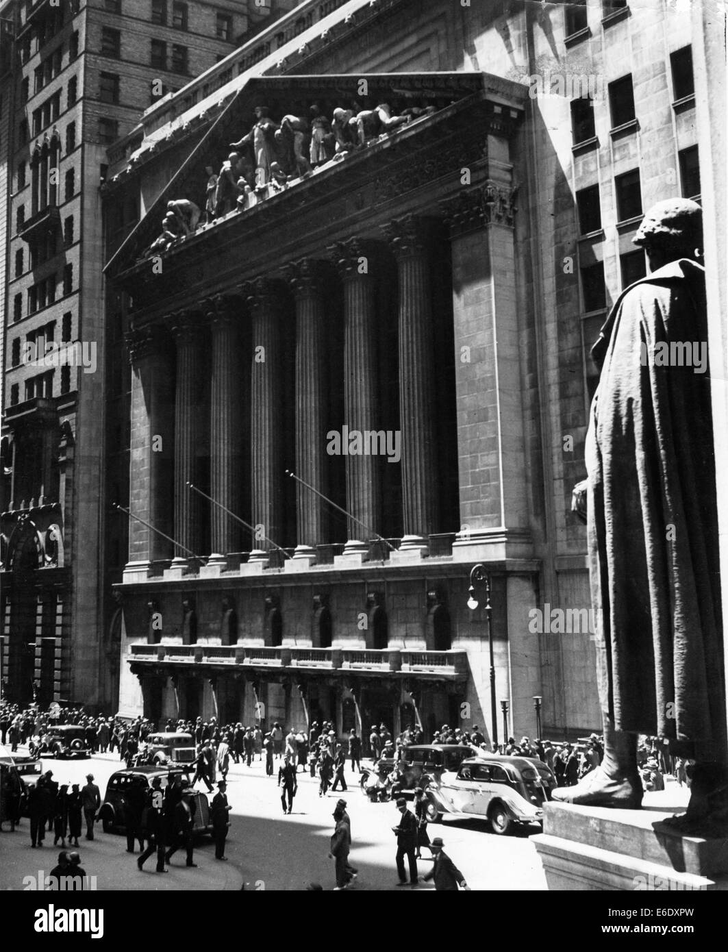 Bolsa de Valores de Nueva York, Wall Street, New York City, Estados Unidos,  circa 1930 Fotografía de stock - Alamy