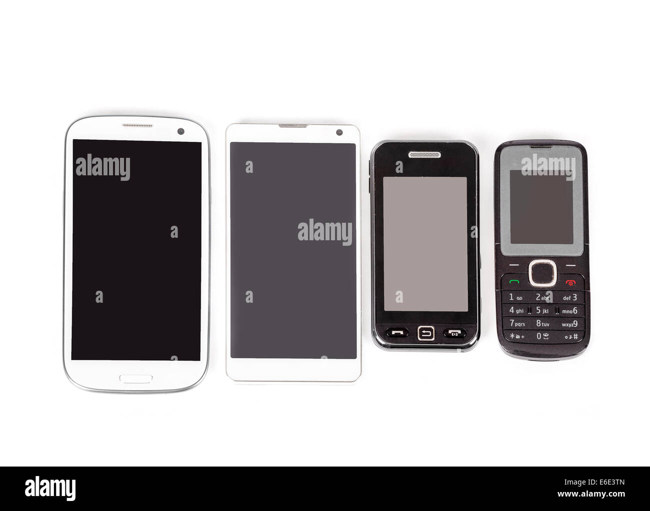Teléfonos móviles viejos y nuevos Imágenes recortadas de stock - Alamy