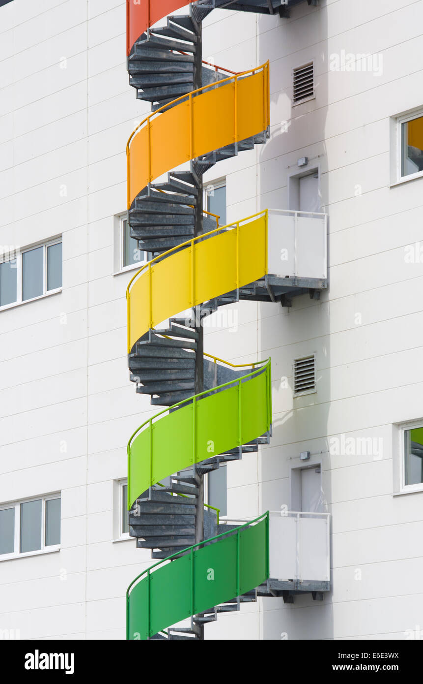Escalera de caracol colorido Foto de stock