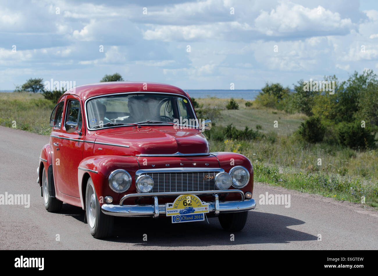 Volvo PV 544 (1963) oldtimer oldtimer car en el Rallye de Suecia Foto de stock