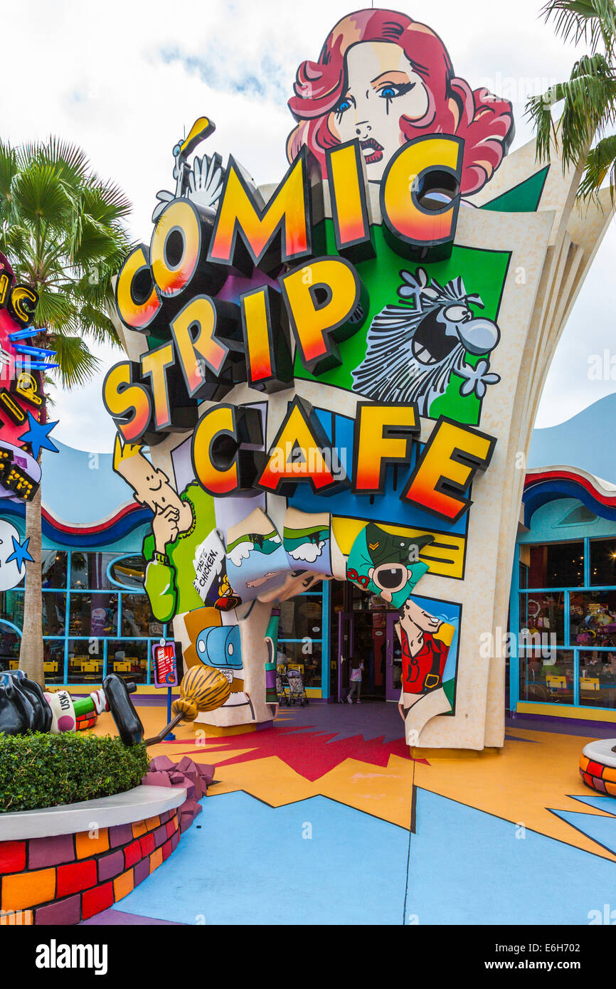 Comic Strip Cafe en Toon Lagoon en Universal Studios, Islas de la aventura en Orlando, Florida Foto de stock